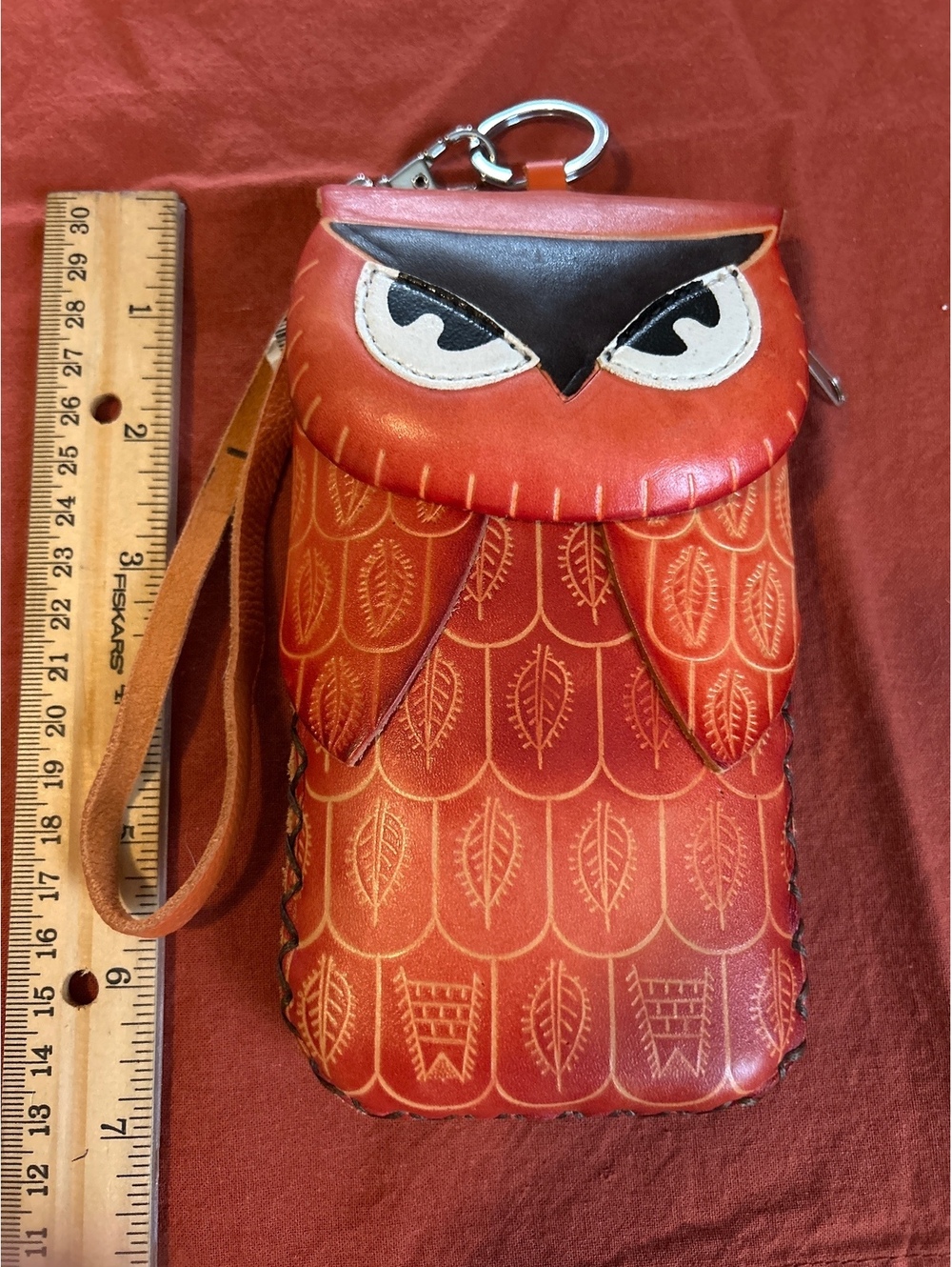 Leather owl pouch